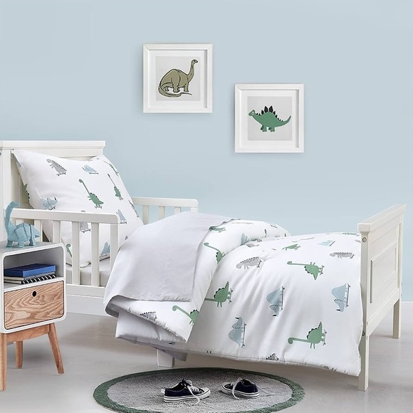 Hello Spud Other - Hello Spud Dinosaur Toddler 4 Piece Bedding Set NEW Organic‎ Cotton MSRP $120